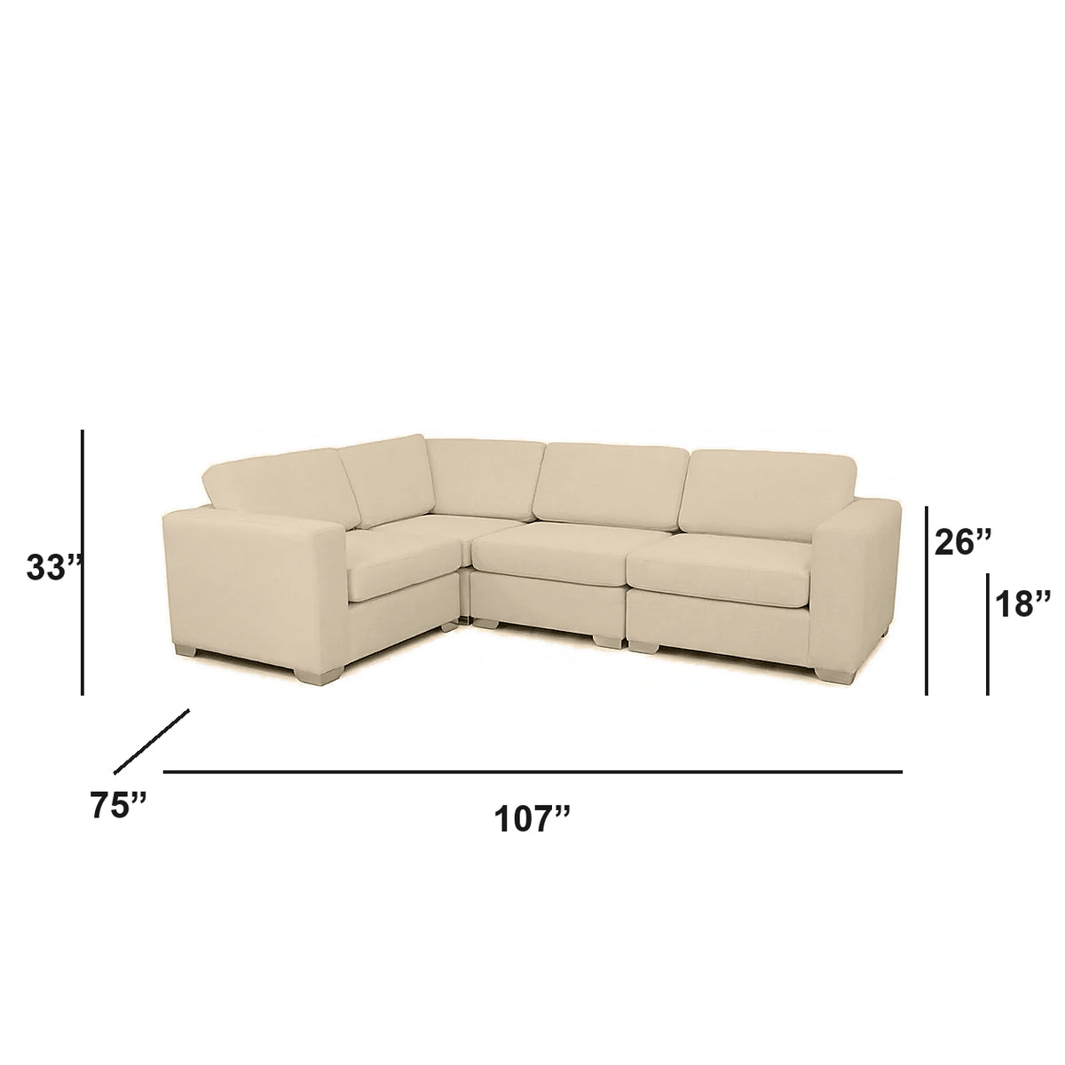 Sectionnel modulaire Nova - Cuir