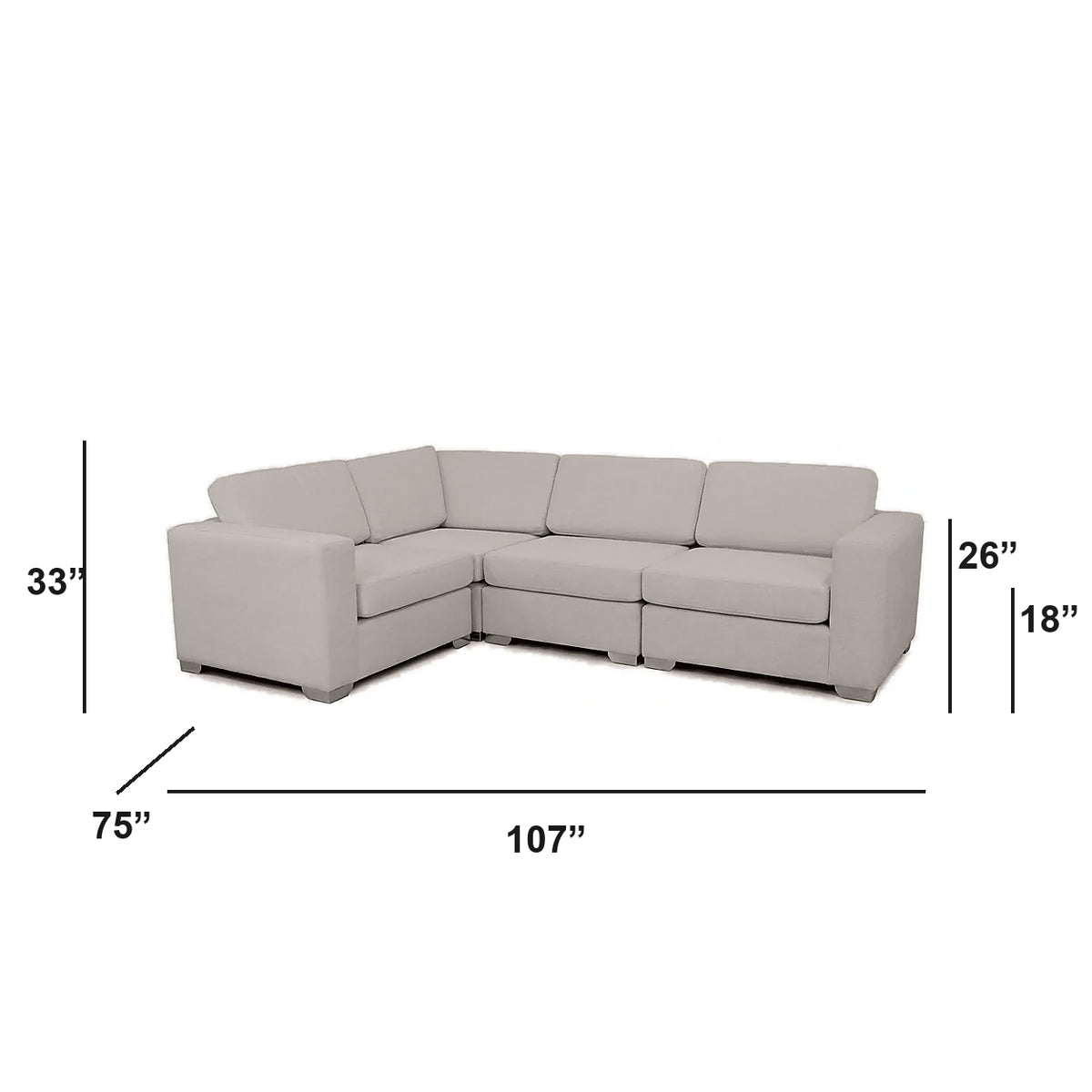 Canapé d'angle modulable Nova - Corduroy