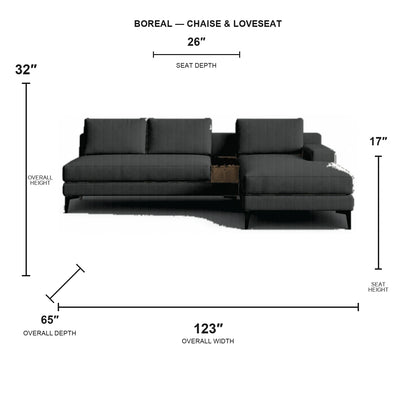 Canapé d'angle Boreal et causeuse - Cuir