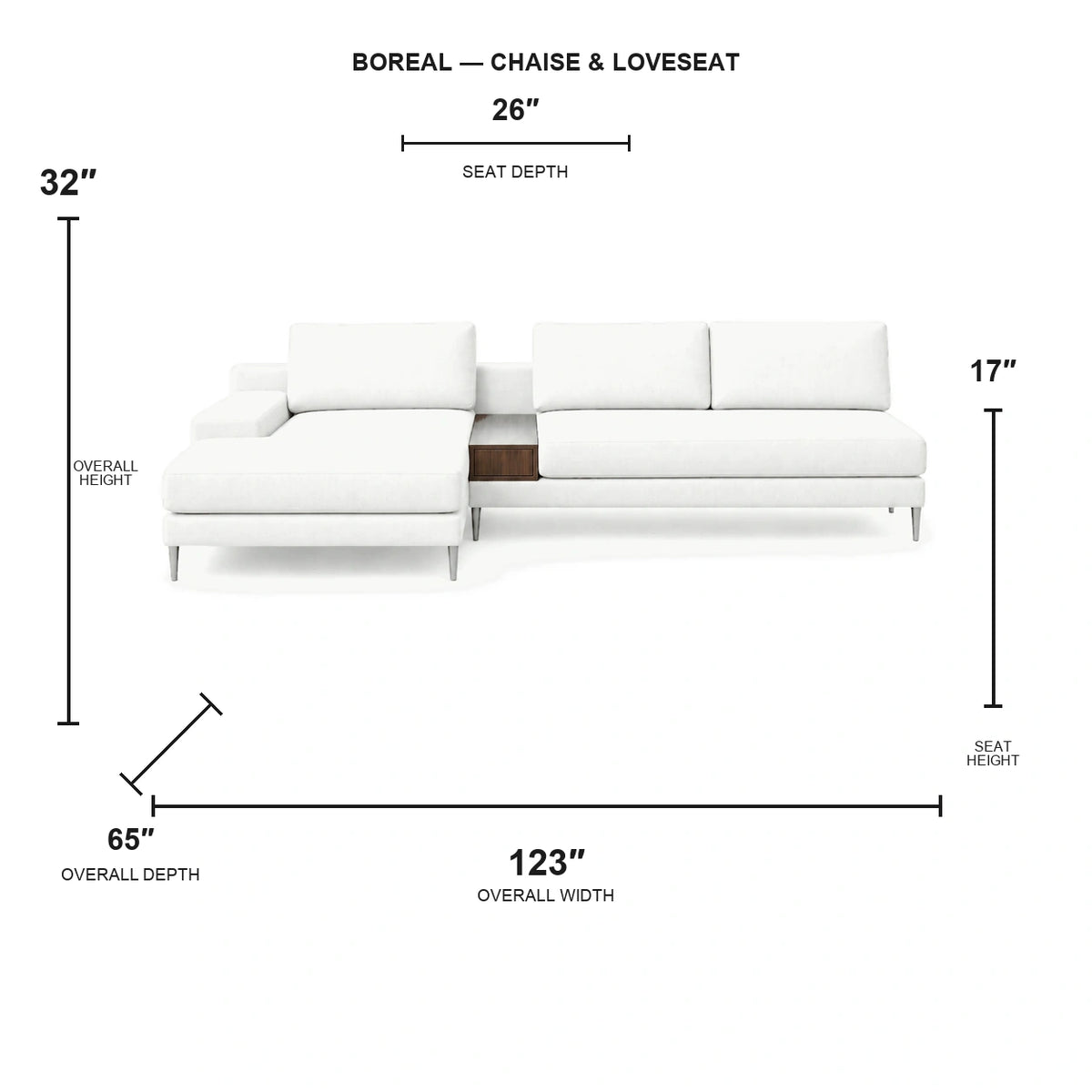 Canapé d'angle Boreal et causeuse - Cuir