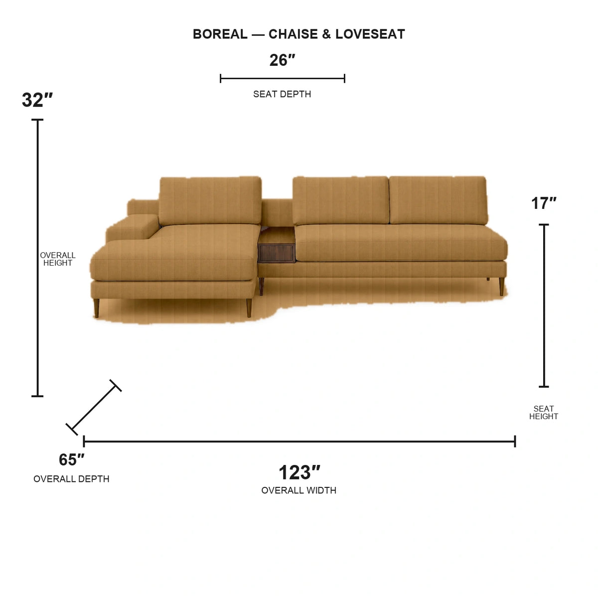 Sectionnel boréal causeuse et fauteuil – Velours