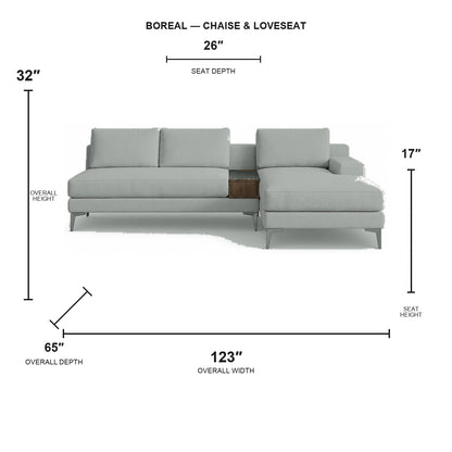 Sectionnel Boreal - chaise longue et causeuse - tissu