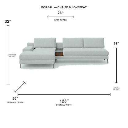 Sectionnel Boreal - chaise longue et causeuse - tissu