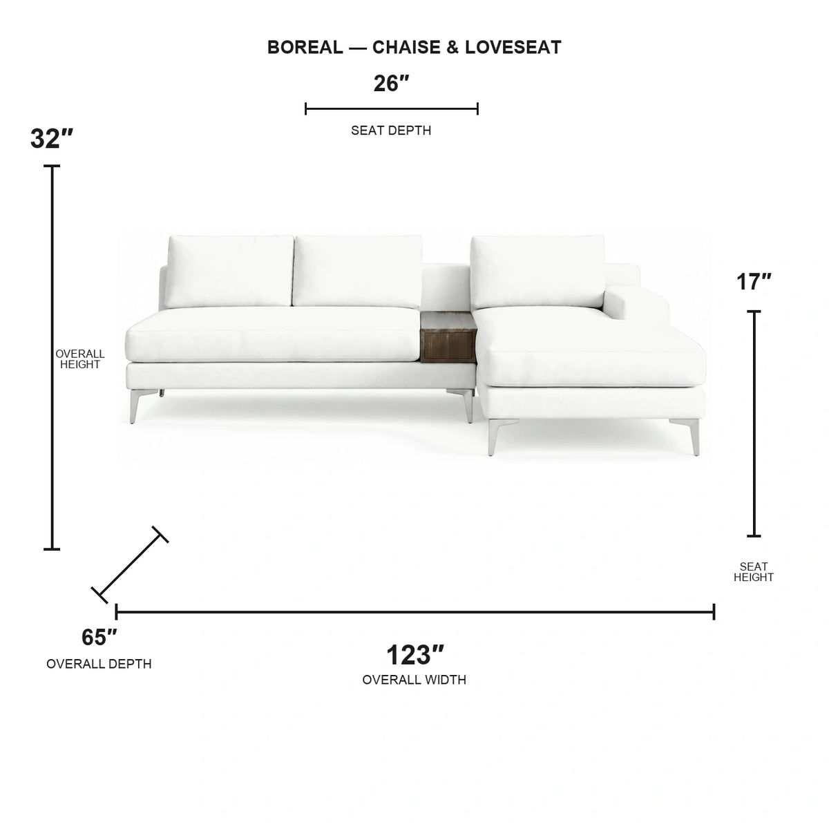 Canapé d'angle Boreal et causeuse - Cuir