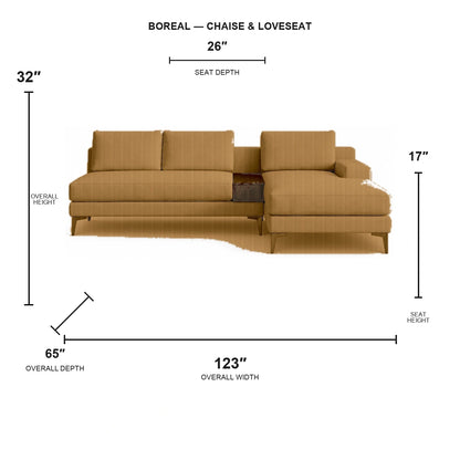 Sectionnel boréal causeuse et fauteuil – Velours