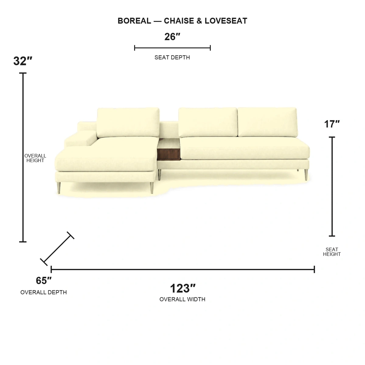 Canapé d'angle Boreal et causeuse - Cuir