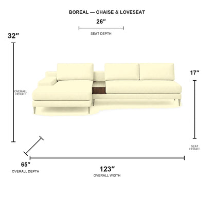 Canapé d'angle Boreal et causeuse - Cuir