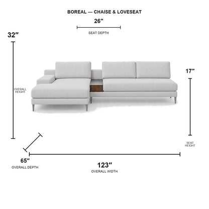 Sectionnel Boreal - chaise longue et causeuse - tissu