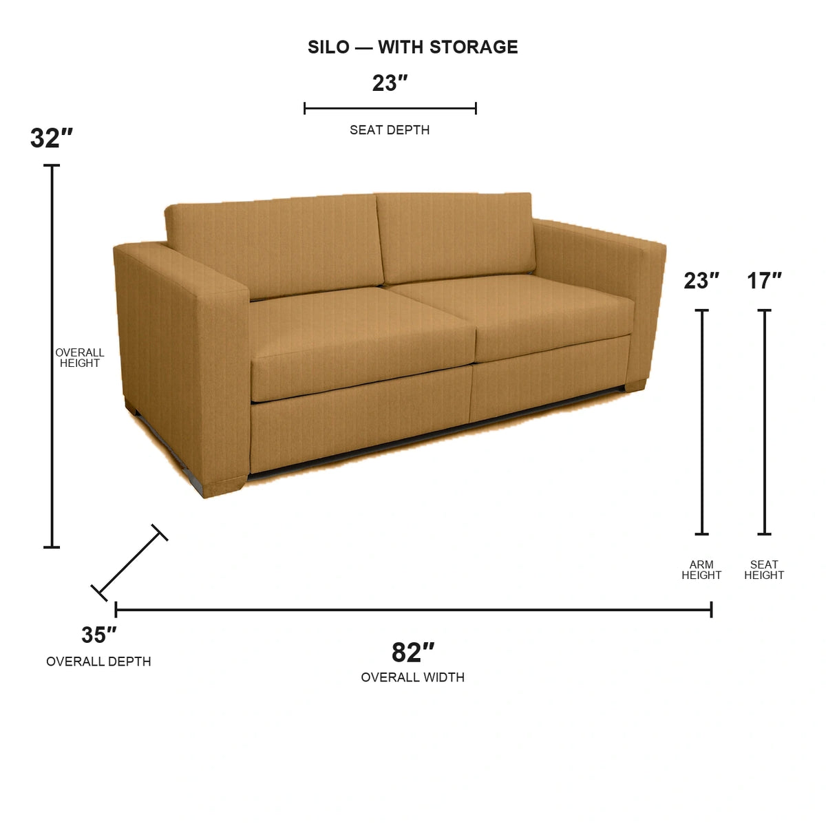 Silo Sofa with Storage - Velvet