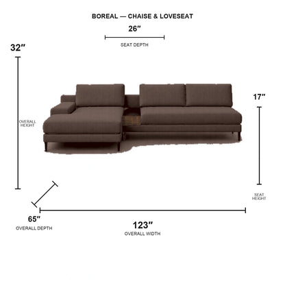 Canapé d'angle Boreal et causeuse - Cuir