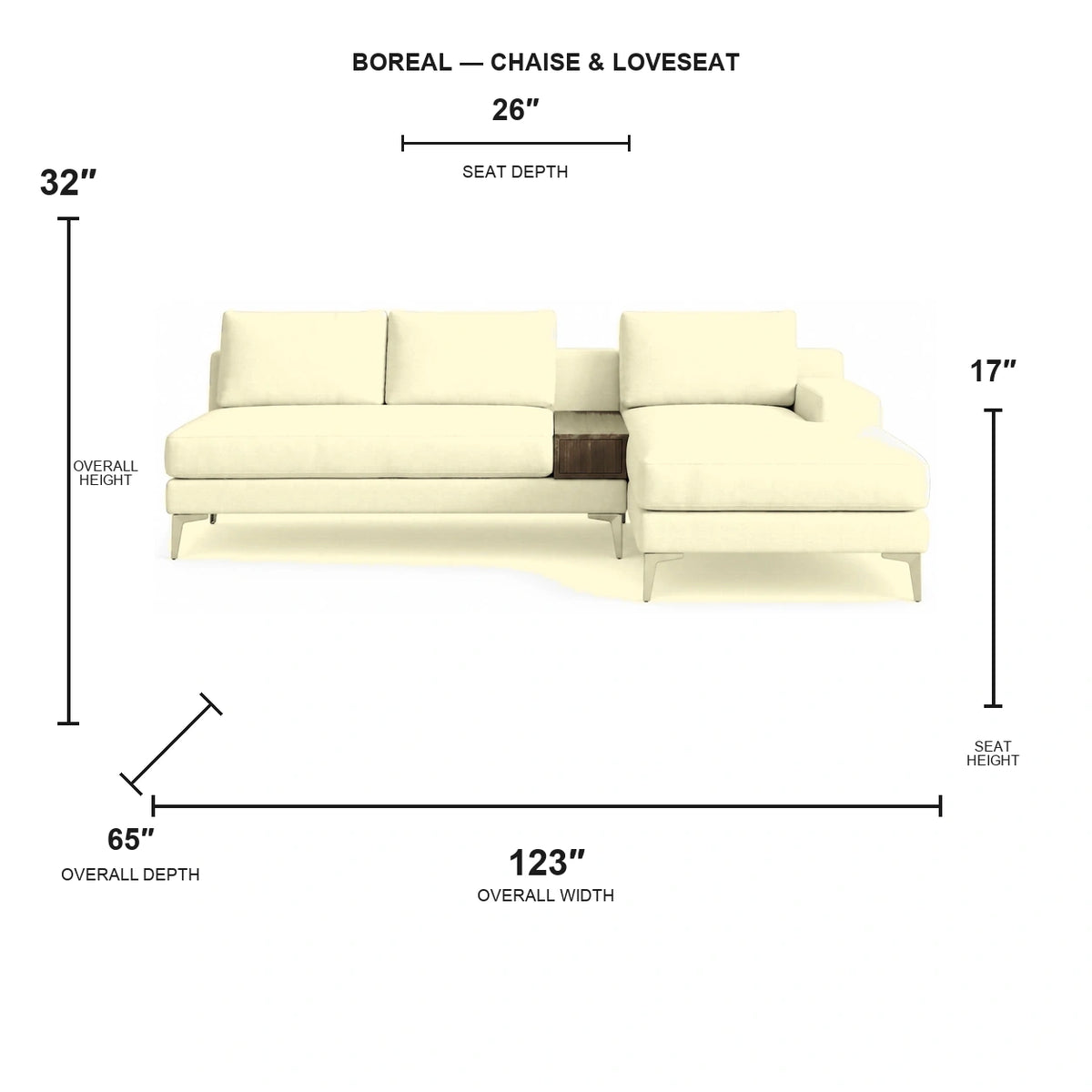 Canapé d'angle Boreal et causeuse - Cuir