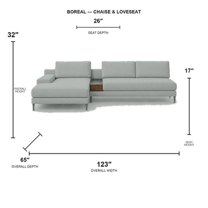 Sectionnel Boreal - chaise longue et causeuse - tissu