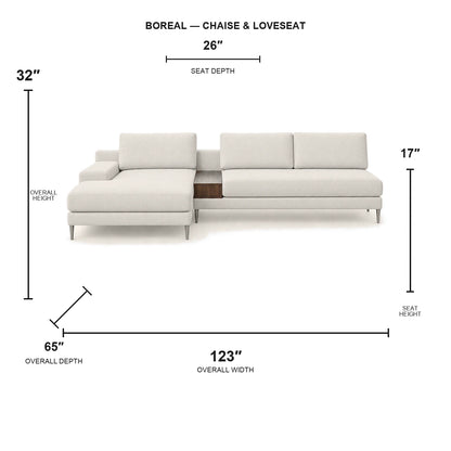Sectionnel Boreal - chaise longue et causeuse - tissu