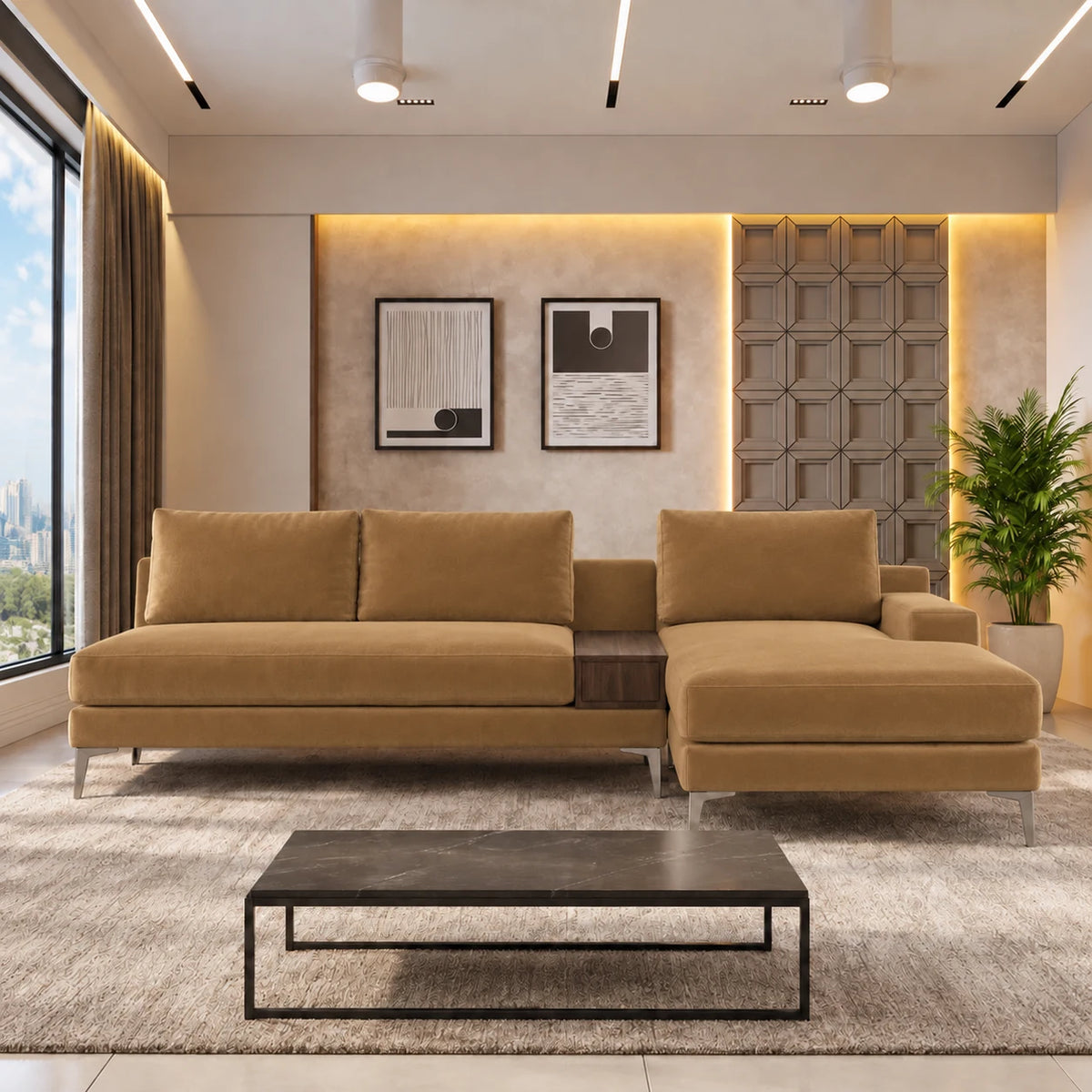 Sectionnel boréal causeuse et fauteuil – Velours