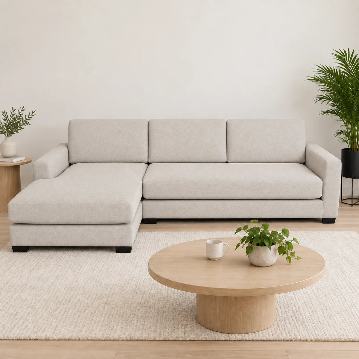 Canapé d'angle Mesa avec chaise longue à gauche - Tissu
