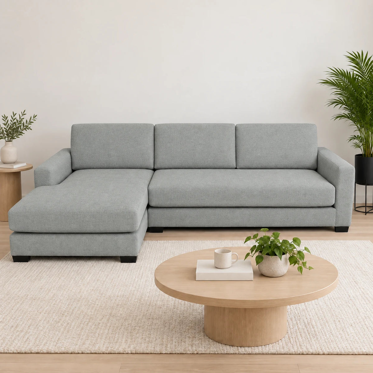 Canapé d'angle Mesa avec chaise longue à gauche - Tissu